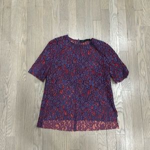 Zara lace shirt with half zip in back